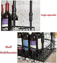 Classico Parete industriale montato Loft metallo di rettangolo bottiglia di vino |CALICE Rack Bar Shelf appendere le decorazioni di 8 ~ 36 del calice del vino rack for ristoranti altezza regolabile 30