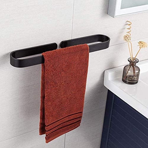 JSONA Portasciugamani Space in Alluminio Nero, portasciugamani per Bagno, mensola portasciugamani da Parete in Acciaio Inossidabile, per ripostiglio da Cucina in Bagno nero-60 cm