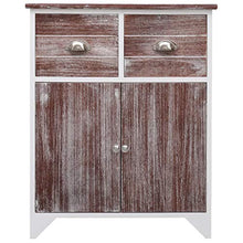 SKM Armadietto Marrone e Bianco 60x30x75 cm in Legno di Paulownia
