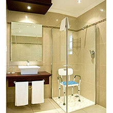 TOYS Sgabello Doccia/Sedile da Doccia con Schienale e Braccioli Sedile da Vasca, Sedia Regolabile in Altezza per Anziani, Piedini in Gomma Antiscivolo