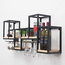 JHGJBJ Vetro di Vino cremagliera a Parete Vino Rack Vino impiccagione e la visualizzazione del Vino cremagliera Creativo Legno massello Ferro battuto