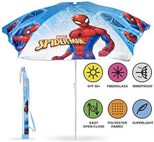 Fair Shop Ombrellone Bambino Spiderman Tondo Spiaggia, Mare, Giardino Terrazzo Parasole Diametro 125 cm