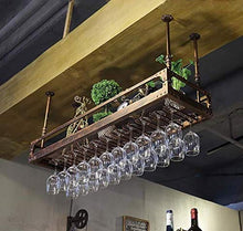 PZW Semplice e Creativo in Ferro Battuto Stile Retrò Bar Ristorante Appeso Drink Holder Bar Decorazione Portabottiglie Vino Bicchiere Cremagliera Appeso Staffa a Parete, 80 * 35 Cm80 * 35cm