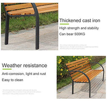 Outdoor furniture Semplice panchina da Giardino per 2 Persone, panchine per terrazze all'aperto Resistenti alle intemperie, panchina in Legno massello e Metallo ghisa 120 × 65 × 80 cm