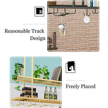 HLL Wine Rack, Organizzare cucina Wine Rack con supporto di vetro, Hanging soffitto di vetro di vino della casa del supporto decorazione del soffitto Shelf Black 2-Tiers Calici bagagli portabicchieri
