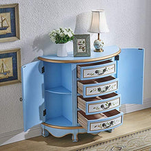 ZzheHou Cassettiera Ingresso Multi-cassetto Retro Pittura Gabinetto Two Door Camera Governo di Immagazzinaggio Robusto Durevole Semplice E Grazioso (Color : Blue, Size : 99x38x90cm)