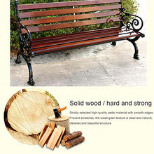 Panchina per terrazza da giardino panchina per parco all'aperto, Struttura anticorrosiva del ghisa di legno solido con la sedia del portico posteriore, Sedia in legno duro resistente alle intemperie