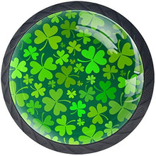 Trifoglio verde scuro Pomelli per Porta Set di 4 Pomelli per Mobili Manopole per Cassetti Cucina Armadio Vetro