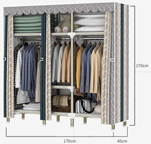 LyMei Armadio Guardaroba Portatile Stoccaggio dell'Armadio dell'Armadio del Panno di Oxford, Armadio Guardaroba per Abbigliamento in Acciaio Inossidabile, 170 * 45 * 170 cm,C