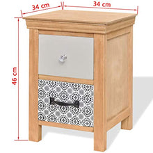 FAMIROSA Cassettiere 2 Pezzi 34x34x46 cm in Legno Massello