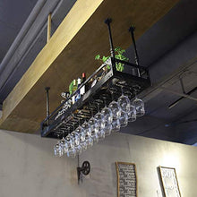 Cremagliere del vino, Wine Rack Altezza regolabile Hanging Calici supporto della cremagliera for tè e caffè tazze coppe di vino Occhiali bagagli Stendino Hollow vassoio ferro industriale a un solo str