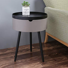 Comodino,Tavolino Laterale Tavolo Finale Moderno, Cabined Comodino Chic Assemblato Comodino Tavolino A Forma di Piuma con 1 Deposito per Soggiorno, Camera da Letto (Color : Gray)