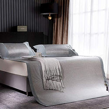 MNSSRNN Tre Pezzi di Ghiaccio Seta Mat, Estate della Moda di New Cinese Double-Sided Rattan Mat Fresco e Confortevole Stampato Tessuto Traspirante Doppio Materasso,A,150 * 200CM