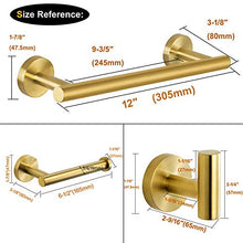 Accessori da bagno in acciaio inox 304 set da tre pezzi appendiabiti da appendere set di cremagliera porta carta igienica porta asciugamani portasciugamani accessori da bagno,D'oro,Set
