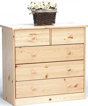Erst-Holz Design Semplice per Cassettiera-credenza con 5 cassetti in Pino massello 90.50-12S