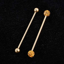Holibanna 8Pcs Orecchini a Bottone Bilanciere Orecchini a Perno in Acciaio Inossidabile Piercing Orecchini Frecce Orecchini a Bottone Industriali Bilanciere per Le Donne (Dorato)