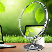 WWEIWU Pulito e Luminoso Doppio Specchio Ovale Desktop Makeup Mirror Beauty Vanity Mirror Specchio HD Principessa Grande Specchio ellittico Specchio a 360 Gradi