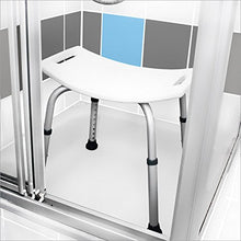Sgabello sedile per doccia bagno colore: bianco - silver 50 x 30 cm per più sicurezza e comodità in bagno ideale per anziani e disabili