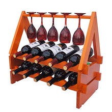 Elegante Portabottiglie da Vino Elegante Portabottiglie con Ornamenti in Legno, HJJ