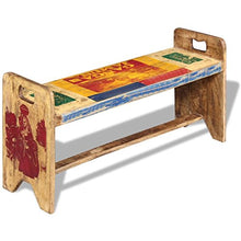 Festnight- Panca di Legno/Cola Panchina Legno Solido Recuperato 100x30x50 cm