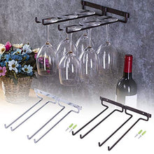 AleXanDer1 Porta calici Staffa Metallica Doppia Fila Vino Mobilia Parete Cremagliera Appeso sotto Il Mobile Bar Pensile Alta Gamba Mensola della Cucina Cremagliera Vetro Vino Gancio (Color : 1)