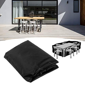 Take Fan - Copertura impermeabile per mobili da esterni, in tessuto Oxford, per tavolo e sedie da giardino, colore: nero classico