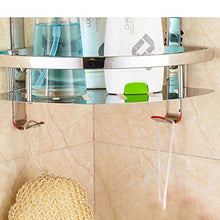 HYYDP Parete Porta Salviette Mensola sospesa a Parete in Acciaio Inox 304, Doppio Strato Bagno Doccia ripostiglio-Doppio Gancio Design Bagno Vasca Triangolare
