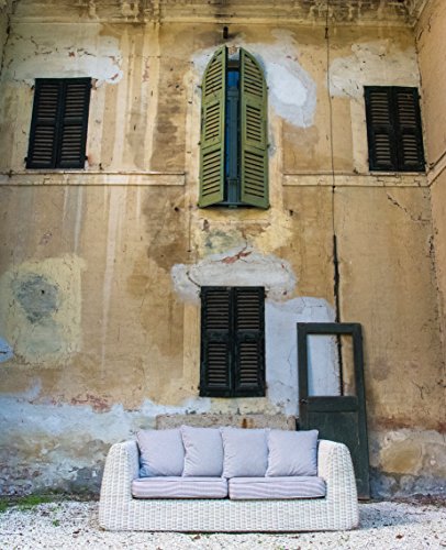 Divano da Esterno Cactus Design Italiano in Polyrattan di Altissima qualità, Colore Bianco Wash. Completo di Cuscini