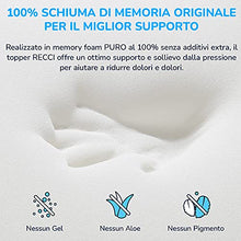RECCI Topper Memory Foam 6cm, Topper Materasso per Alleviare Pressione, Coprimaterasso con Rivestimento Ipoallergenico in Bamboo - Rimovibile e Lavabile, CertiPUR-EU (160x190x6cm)