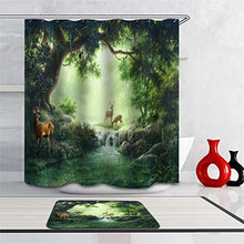LIYAN Combinazione Bagno. Immagini Chiare E Colori Vivaci Rendono Il Tuo Bagno Pieno di Vita. Accessori da Bagno. Foresta. Fiume. Renna.