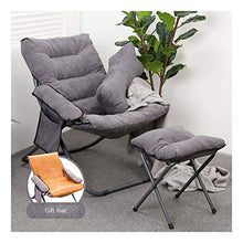 HongTeng Divani Pigro Divano Fagiolo Tatami Sedia Pieghevole Sedia Computer Casa Balcone Reclinabile Tre Regolabile + Poggiapiedi + Cuscino 63 × 75 × 85 cm (Color : Gray)