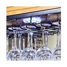 Chunjiao Barra a Testa in Giù con Lampada ad Alto Vetro con Lampada, impianti di Vino in Legno massello, barretta da Bar in Vetro per Bar, Appeso in Legno di Vino in Legno Portabottiglie da Vino/por