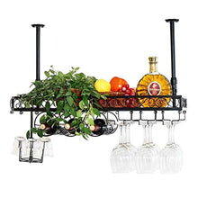 JBNJV Portabottiglie per Vino l Portabottiglie per Vino l Bicchiere per Calice Bicchiere da Vino l Capovolto l Portaoggetti l Ripiano Galleggiante per Barra di Ferro in Metallo Nero l Espositore p