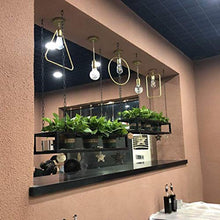 Armadietto del Vino Organizza Scaffale pensile da Cucina Scaffale con portabottiglie Capovolto, Scaffale sospeso a soffitto, Scaffale per Piante Decorazione per Soggiorno Bar Caffetteria Ristorante