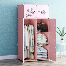 Moderna semplice combinazione armadio matrimoniale camera da letto matrimoniale materiale di stoccaggio semplice guardaroba assemblaggio di plastica (rosa) armadio combinato (Dimensione: 111x47x147cm)