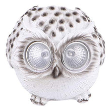 Holibanna Simpatico Gufo Figurine con LED Solare Occhi Luci Resina Animale Scultura Lanterna Tavolo da Esterno Centrotavola per La Casa Cortile Giardino Decorazione Giardino Bianco