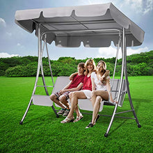 FAMKIT - Copertura per dondolo per sedia a baldacchino, impermeabile, per portico, cortile, piscina, Seaside (grigio)