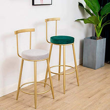 ZFFSC Posto a Sedere Moderna Altezza poggiapiedi Velluto Imbottito Sedile Sedia in Ferro battuto Bar Cucina Colazione Sgabelli Max.150kg Sgabello (Color : Green)