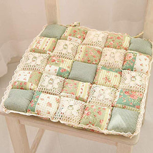 DSDD Cuscini per sedie Cuscini per sedili Set di 4 Ganci in Tessuto Fiori Tessuto da Giardino Floreale 40 * 40 cm Verde Chiaro per Cucina, Sala da Pranzo Cuscini per sedie da Giardino Cuscini per