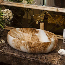 lilili Lavabo da Appoggio Lavabo in Ceramica, Lavabo sopra Lavabo da Appoggio Simil Marmo Arte Bacino Europeo 63x42x13cm (Color : There Are Accessories)