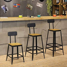 Sgabello Sgabello quadrato comodo, retrò ferro battuto bar sgabello ristorante cafe high sgabello da pranzo sedia da pranzo in legno massello di seduta in legno mobili decorativi (dimensioni: 45 cm)