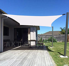 MEEYI Tenda da Vela Parasole Impermeabile, Vela Ombreggiante Quadrata, Antivento Impermeabile Parasole E Protezione Raggi UV 95%, per Esterni Cortile Giardino Terrazza Bianca 3X3m