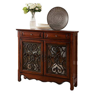 LULUVicky in Piedi Bagagli Petto Legno Ingresso Pranzo a Buffet Console Governo di immagazzinaggio Credenza Tavolo Accent con Porte Cassetto Bassa Credenza (Color : Brown, Size : 104x28x91.8cm)