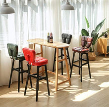 Yxsd - Sgabello da bar con schienale alto, gambe in legno di faggio e seduta in finta pelle, altezza per pub, sedia a cassiere KTV, colore: nero, dimensioni: 78 cm