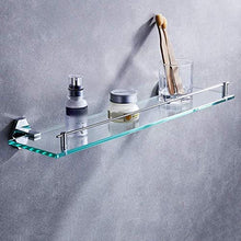 DNSJB Mensola in Vetro per Bagno, ripiano Anteriore in Rame Pieno Specchio, 1 scaffale per Cosmetici da Bagno