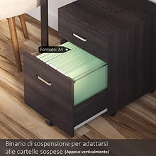 Vinsetto Schedario da Ufficio Cassettiera Per Scrivania in Legno, 2 Cassetti, Serratura con 2 Chiavi, Nero, 40x45x55.6cm