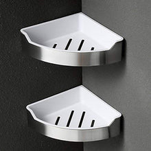 YWTT Portaoggetti da Bagno angolare a 2 Livelli con Montaggio a Parete Compatto Acciaio Inossidabile + Caddy Doccia ABS Finitura Spazzolata antiruggine