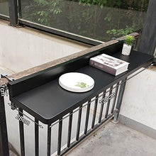 LWZ Tavolo sospeso con ringhiera da Balcone, scrivania da Studio Pieghevole, tavolino da caffè, Tavolo da Bar, 2 Regolabili in Altezza, Nero/Bianco