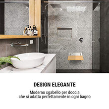 Oneconcept Arielle - Sedile da Doccia Pieghevole, Superficie in Bambù, Gancio in Alluminio, Peso max.: 160 kg, incl. Materiale di Montaggio, Stile: Classic, Legno