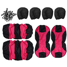 IMIKEYA 8 Pezzi coprisedili universali per Auto Protezioni per seggiolini Auto Traspiranti Set coprisedili per Auto Quattro coprisedili Auto per Quattro Stagioni Accessori Auto (Rosa Fluorescente)